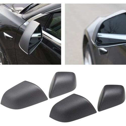 2X Car Rearview Mirror Cover Rear View Side Door Mirror Cover ABS Carbon fiber fit for Tesla Accessories 2017-2021