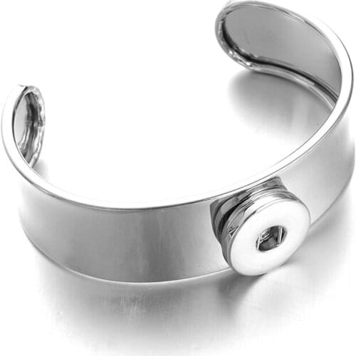 5/batch Of New Snap Buckle Open Bracelet Jewelry 18 mm Snap Buckle Copper Bracelet Bracelet Ladies Gift Hand Ring Classic Person