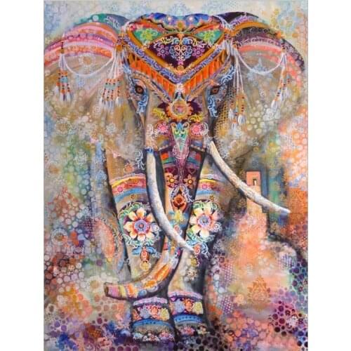 5D DIY Diamond Painting Colorful elephant Cross stitch Full Square Diamond Embroidery Picture Mosaic Rhinestone Home Decor Sale