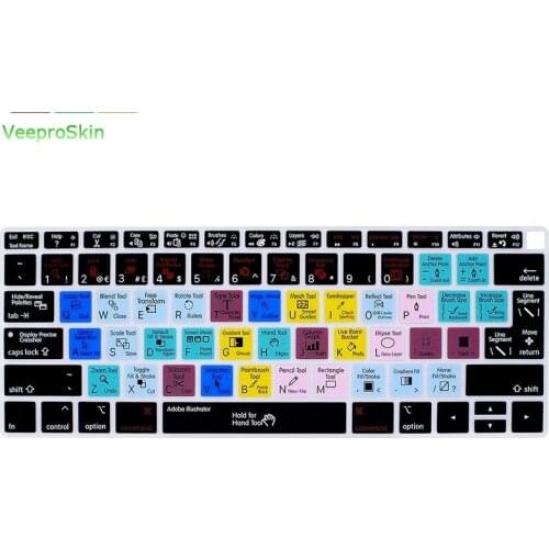A1932 For Adobe Illustrator Shortcuts Silicone Keyboard Cover Skin for MacBook Air 13.3" 13inch 2018 2019 model A 1932