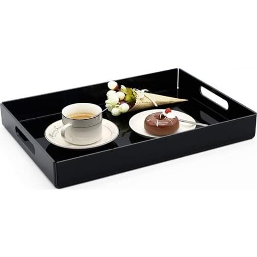 Acrylic Serving Tray Home Kitchen Foods Coffee Snack Dessert Beverage Holder