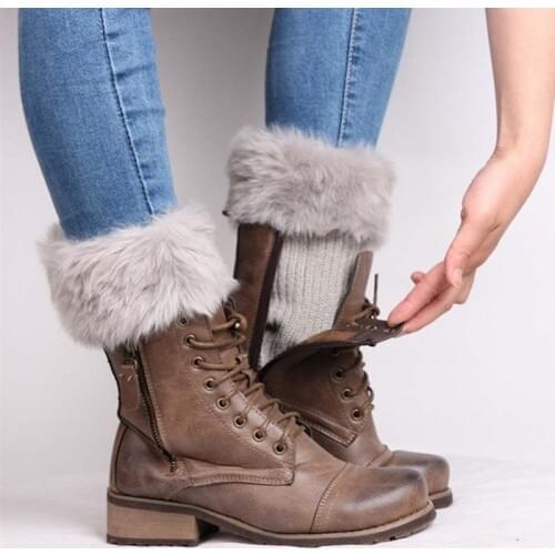 DIY Shoe Accessories Knitting wool keep warm for Boots Elastic Foot Protection Socks Foot warming cover Winter Boot Cuffs