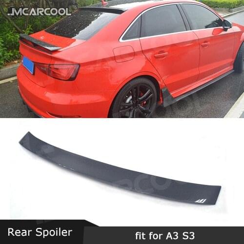 Carbon Fiber Rear Trunk Spoiler for Audi A3 S3 RS3 Sedan 2014 -2018 FRP Boot Racing GT Wings Car Accessories