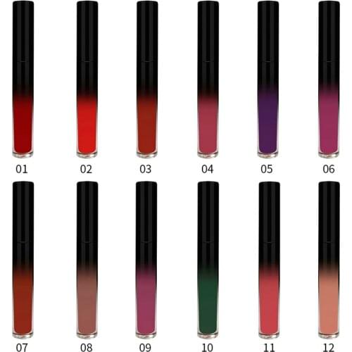 Velvet Lip Gloss Black Tube Waterproof Nude Long Lasting Cosmetics Private Label