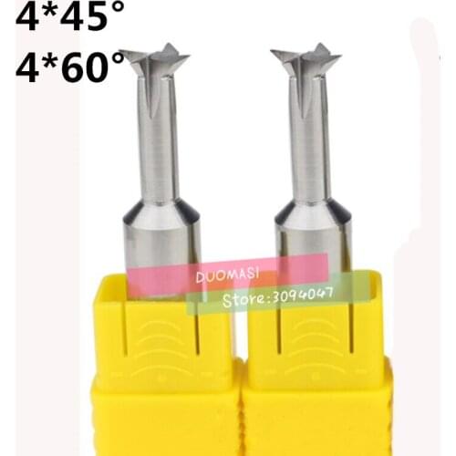 Free Delivery 1PCS 4*45/4*60 degrees carbide straight shank dovetail milling cutter, alloy straight shank milling cutter