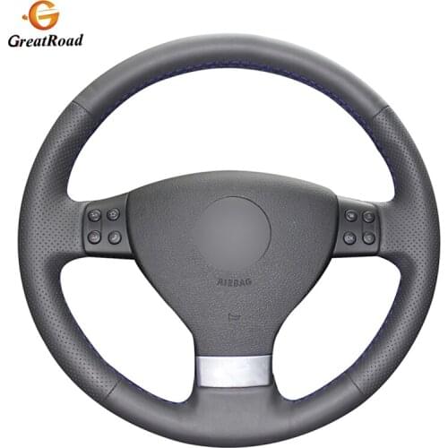 BlackGenuine leather Car Steering Wheel Cover for Volkswagen Golf 5 Mk5 VW Passat B6 Jetta 5 Mk5 Tiguan 2007-2011