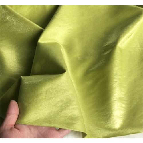 C1031 High Quality Summer/Autumn Luster Glossy Avocado Green Linen and Cotton Glaze Silk Linen Pajamas Career Dress Fabrics