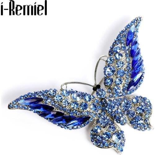 Insect Butterfly Brooch Fashion Rhinestone Crystal Lapel Pin Scarf Buckle Badge Luxulry Jewelry Brooches for Women Accessories