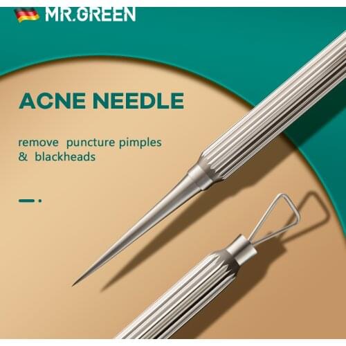 MR.GREEN Acne Needle Remover Stainless Steel Removal Blackhead Comedone Blemish Extractor Face Skin Care Pore Cleaner Tools