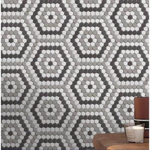 Custom Mixed Color Porcelain ceramic Mosaic Tile cute Hexagon for Wall and Floor