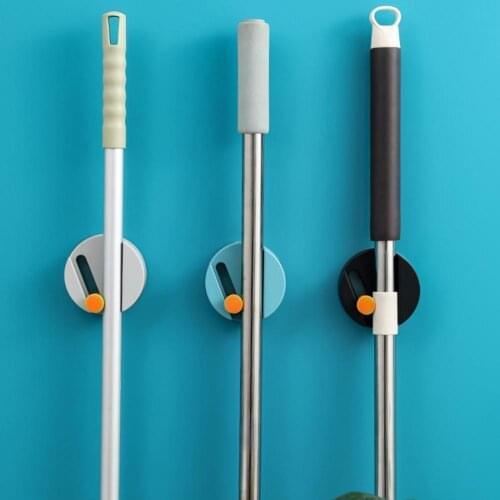 Space Saving Broom Rack Mop Holder Waterproof Brush Broom Hanger Self Adhesive Mop Organizer Hanging Rack for Home Bathroom