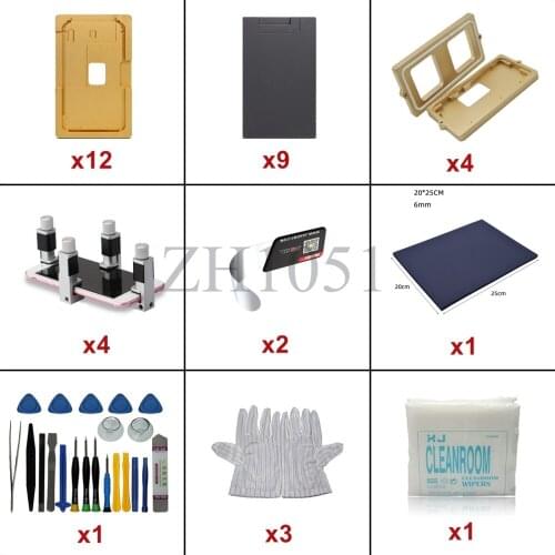 OCA Reparing Tools Kit iPhone Moulds Repair Gloves and 21PCS Opening Tools for OCA Laminating Machine Laminator