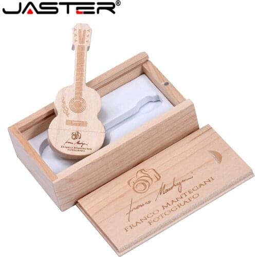 JASTER Wooden USB 2.0 Flash Drive Wooden Guitar Flash Drive 2.0 164gb Pendrive 64gb 16gb 4gb Memory Stick U Disk Free Shipping