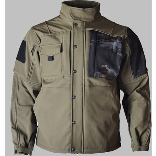 Army Fan Tactical Jacket Military Tops Winter Outdoor Climbing Hunting Hiking Waterproof Warm Soft Shell Fleece Windproof Coat