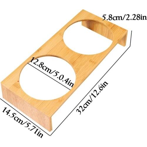 Legendog Puppy Bowl Holder Bamboo Neck Protective Non-Skid Pet Bowl Stand Natural Bamboo Cat Dish Stand Pet Feeders Holder