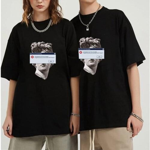 Fashion Michelangelo David Statue Aesthetics Printed Tee Women Men Hip-hop Tops Summer Casual Cotton Camiseta Ropa Hombre