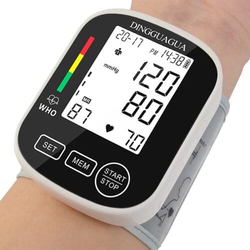 Wrist Blood Pressure Monitor BP Monitor Irregular Heart Beat Detection Cuff Automatic With Large Display Screen for Home Use