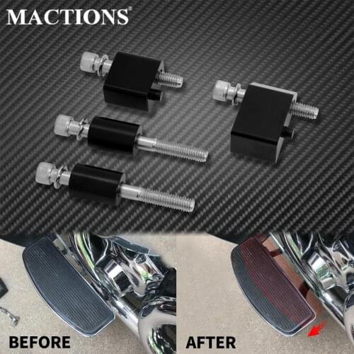 Motorcycle 1-1/4'' Driver Front Floorboard Extension Spacer Kit Black For Harley Touring Road King Street Electra Glide 09-2021