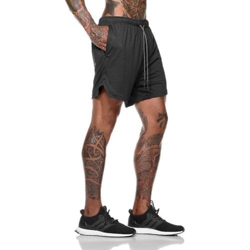 Mens Running Shorts 2 In 1 Sports Jogging Fitness Shorts Quick Dry Breathable Sport Gyms Short Built-in Pockets