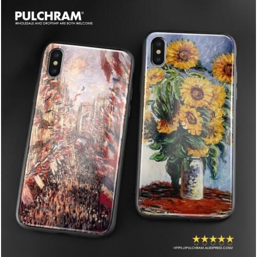 Monet Masterpieces Paintings art soft silicone glass phone case cover shell for iPhone 6 6s 7 8 Plus X XR XS 11 Pro MAX