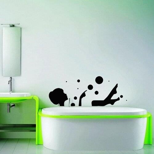 Bathroom Bathing Wall Stickers For Bathroom Decor Beautiful Woman Sexy Girl Vinyl Decal Waterproof Family Room Decor Mural Z674