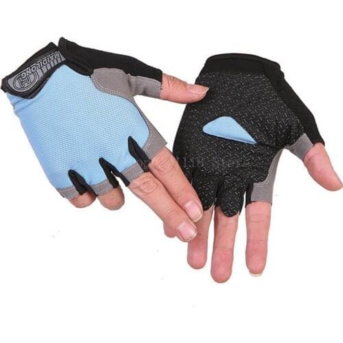 One Pair Cycling Half-Finger Gloves Anti Slip Outdoor Sport Sun Protection Cycling Gloves Mesh Fabric Sport Bicycle Accessories