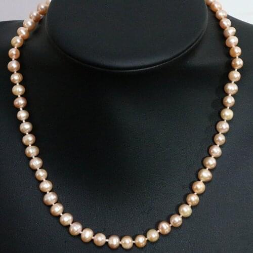 Real pearl necklace Pink Akoya freshwater Natural Round Pearl High Quality For Women Wedding Engagement Fashion Charm Jewelry