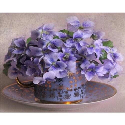 Full Diamond embroidery flower diamond cross stitch crystal round diamond sets unfinished decorative diy diamond painting ZH