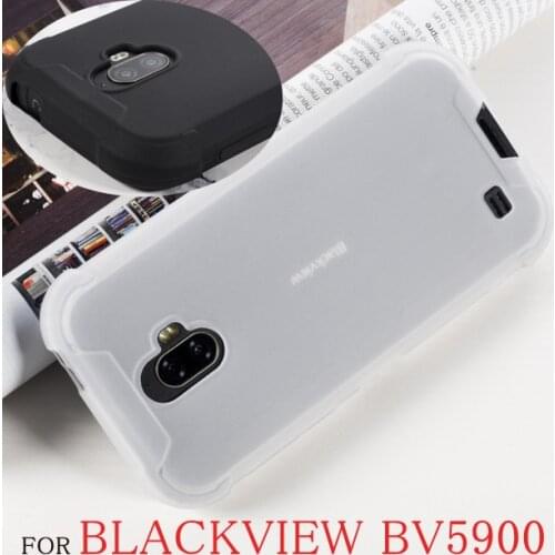 Premium Phone Case For Blackview BV5900 Coque Case Soft TPU Pure Black Transparent Silicone Cover Funda Capas 5.7 Inches