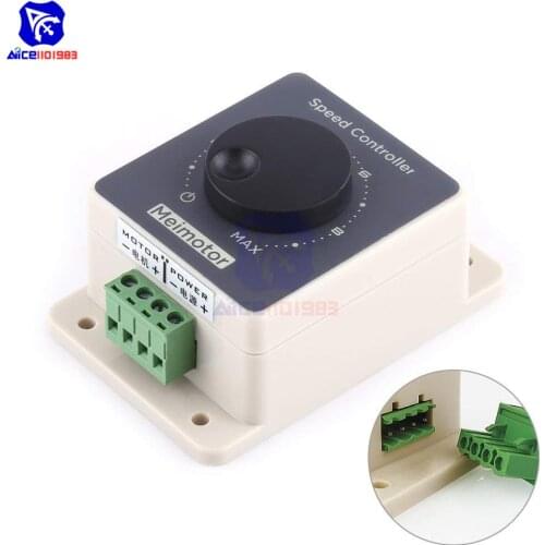 PWM DC Motor Speed Controller DC 10-60V 20A Pulse Width Modulator Motor Speed Regulator Waterproof Shell 100KΩ Regulating Switch