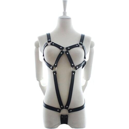 Leather Harness Belt BDSM Bondage Lingerie Adult Games Slave Restriants Erotic Clothes Sex Toys For Couples Women Cosplay