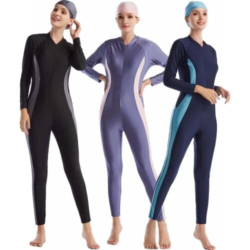 New Muslim Slim One-piece Swimsuit, Long Sleeves, Long Pants, Surf And Sun-protective Clothing