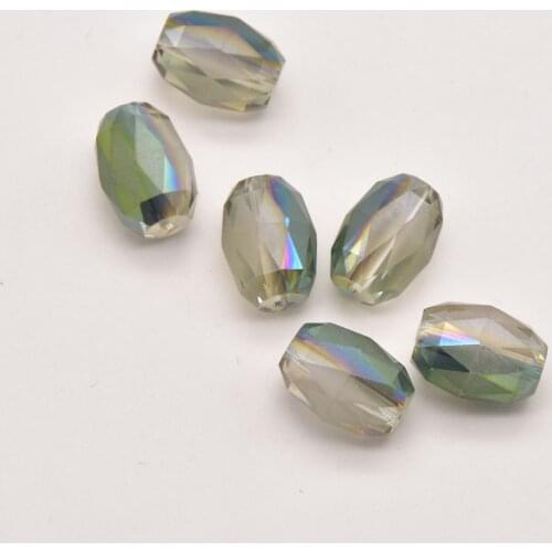 20Pcs/Lot 13mm*9mm Glass Colorful Green Cut Surface Beads Crystals And Stones Accessories Making For Diy Jewelry Bracelet JA0456