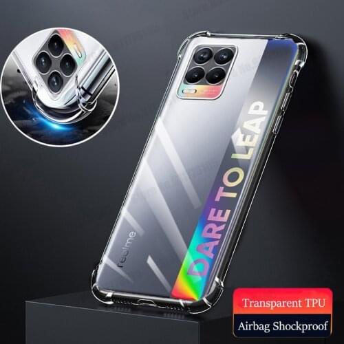 Ultra Thin Soft Clear Transparent TPU Airbag Shockproof Phone Case For OPPO Realme 8 Pro Camera Lens Protective Phone Cover Case