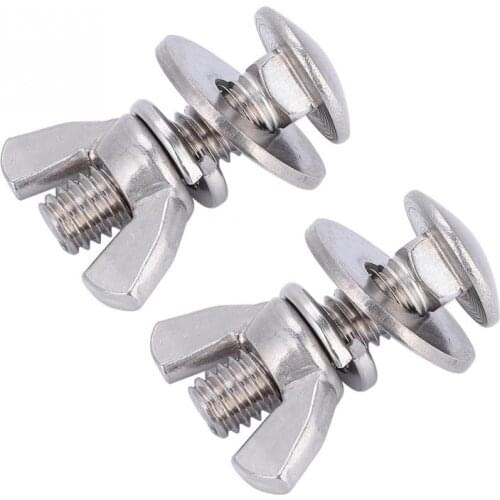 2Pcs 316 Stainless Steel Diving Screws Bolts Wing Nuts with 4 Washers Underwater Tech Diving Gear Equipment