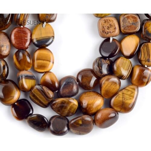 Wholasale Natural Stone Yellow Tige Jades Irregular Beads Spacer Loose Beads For Jewelry Making 8-10mm Diy Bracelet Accessory15