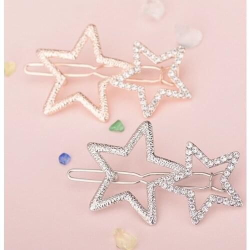 Women Ladies Popular Hollow Star Hairpin Metal Hair Clips Delicate Hair Decorations jewelry Hair Accessories Headwear
