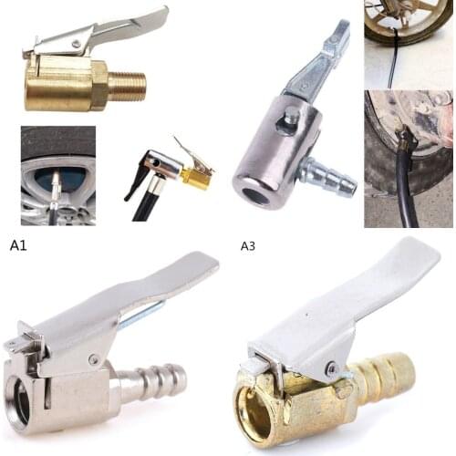 1pc Portable Inflatable Pump 6mm-8mm Car Tire Air Chuck Inflator Pump Valve Connector Clip-on Adapter Car Brass Tyre Wheel Valve