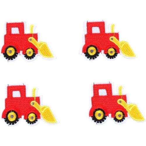 10pcs Embroidery Forklift Patches Iron On Truck Stickers DIY Jeans Bags Shoes Clothes Pants Coats Badge Sewing Fabric Appliques