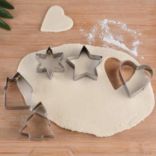 10pcs Christmas Cookie Cutter Stainless Steel Cut Candy Biscuit Mold Cooking Tools Christmas Cutters Bake Mold Xmas Decor