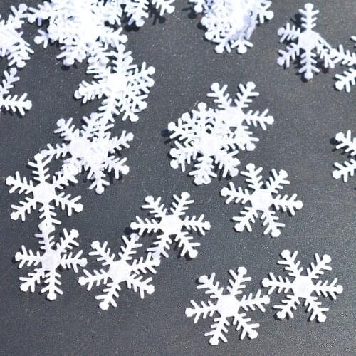 100PCS Classic Snowflake Ornaments Christmas Tree Holiday Party Home Decor Xmas Party Favors New Year
