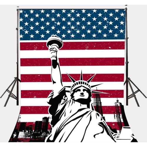 150x220cm Backdrop the Statue of Liberty in New York American Flag Photography Background