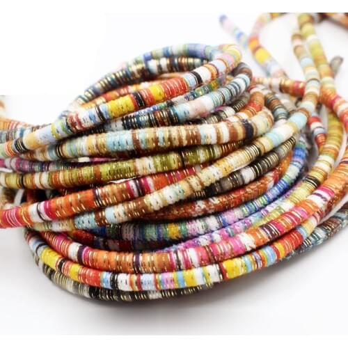 2 Meters Colorful Ethnic Cotton Fabric Round Cords With Golden Silk 6mm Handmade Necklace Bracelets Threads DIY Jewelry Making