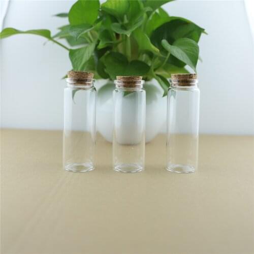 24PCS/lot 37*100mm 80ml Glass Bottles Storage Jar for Spice Corks spicy Bottle Candy Containers Vials With Cork Stopper