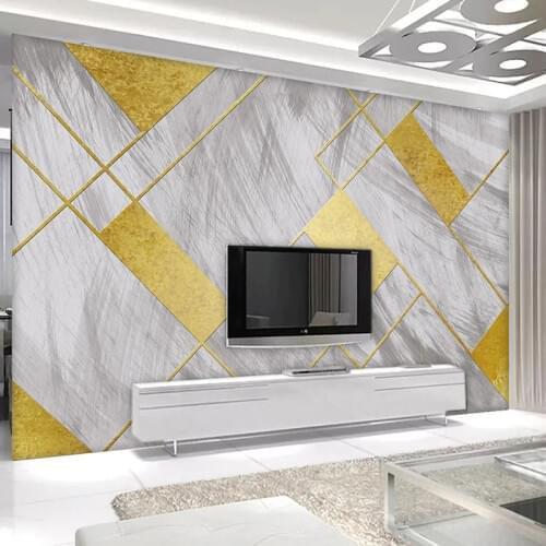 Custom 3D Mural Creative Abstract Golden Geometric Pattern Photo Wall Art Bedroom Living Room TV Background Home Decor Wallpaper