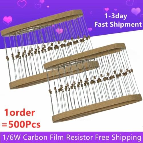 500Pcs/lot 1/6W 121 Values Ohm Resistance 5% Carbon Film Resistor Electronic Resistors Assorted Kit Set 1R~2.2M 1K 10K 100R 220R