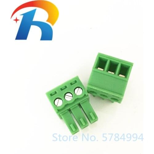 Free shipping 50PCS KF2EDGK-3.5-3P female KF15EDGK 3.5 mm 3PIN PCB connector pluggable screw through hole terminal