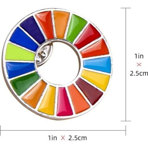 The Sustainable Development Goals Brooch United Nations SDGs Rainbow Pin Badge Fashion Jewelry For Women Men
