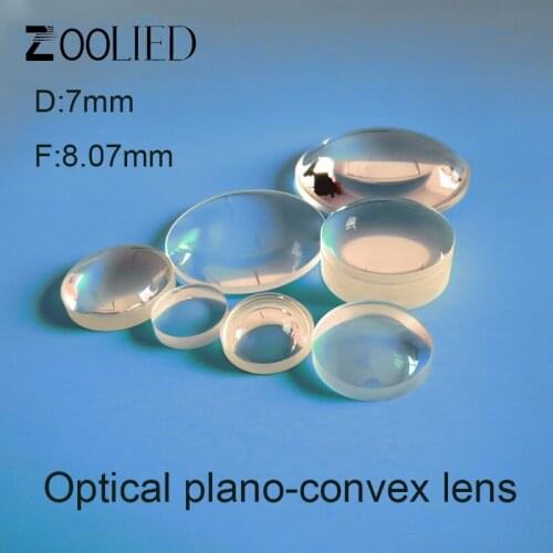 D 7mm*F 8.07mm*CT 4mm Optical Glasses Plano Convex lens Laser lentes For Optical instruments Made of material:ZF7L#CYT191039