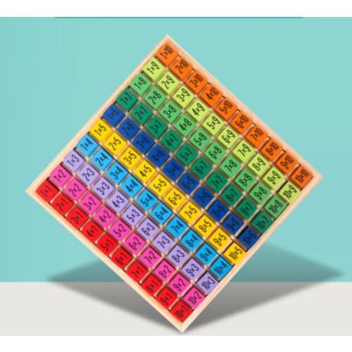 Baby Wooden Toys 99 Multiplication Table Math Toy 10*10 Figure Blocks Baby Learn Educational Montessori Gifts